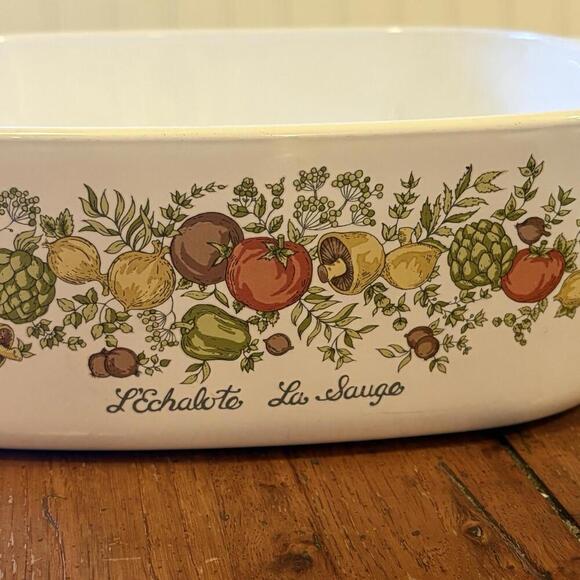 Vintage Corning Ware Spice of Life A-34-B L’Echolate La Sauge Casserole 12x10-2 - Picture 2 of 15